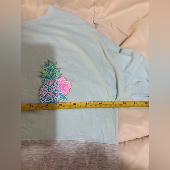 Lilly Pulitzer Finn Pineapple Color Block Long Sleeve T-Shirt Top XS - Picture 7 of 8